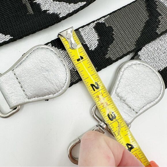 Guitar Strap‎ for Purse Bag Silver Metallic Gray Black Camouflage Camo Pattern - Picture 6 of 7